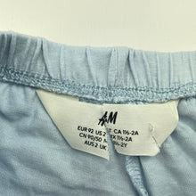 Load image into Gallery viewer, Girls H&amp;M, blue cotton shorts, elasticated, GUC, size 2,  