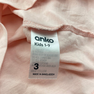 Girls Anko, pink cotton t-shirt / top, GUC, size 3,  