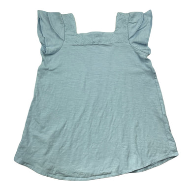 Girls Zara, embroidered blue cotton top, GUC, size 7,  