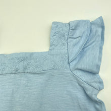 Load image into Gallery viewer, Girls Zara, embroidered blue cotton top, GUC, size 7,  