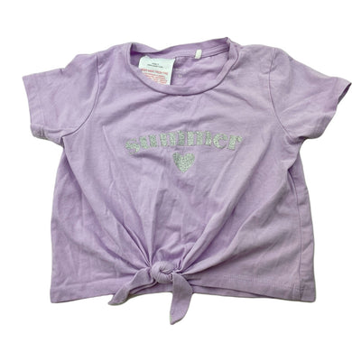Girls Name It, stretchy organic cotton blend tie front top, EUC, size 2,  