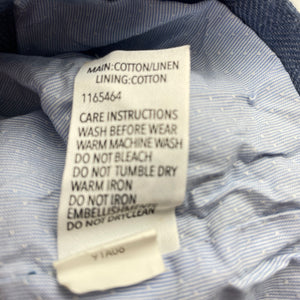 Boys KID, cotton lined linen blend waistcoat / vest, GUC, size 3,  