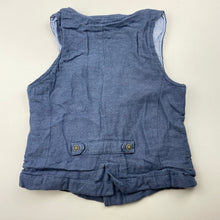 Load image into Gallery viewer, Boys KID, cotton lined linen blend waistcoat / vest, GUC, size 3,  