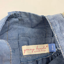 Load image into Gallery viewer, Girls Young Hearts, lightweight cotton summer dress, FUC, size 1, L: 42cm