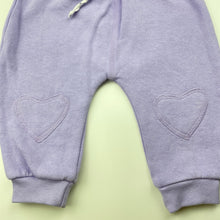 Load image into Gallery viewer, Girls Baby Berry, purple fleece lined pants / bottoms, elasticated, EUC, size 0,  