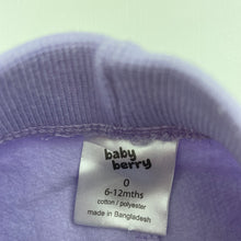 Load image into Gallery viewer, Girls Baby Berry, purple fleece lined pants / bottoms, elasticated, EUC, size 0,  
