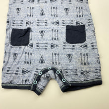Load image into Gallery viewer, Boys Marquise, blue marle cotton romper, marks on front, FUC, size 1,  