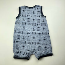 Load image into Gallery viewer, Boys Marquise, blue marle cotton romper, marks on front, FUC, size 1,  