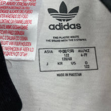 Load image into Gallery viewer, Girls Adidas, white &amp; black cotton t-shirt / top, light marks, FUC, size 6-7,  