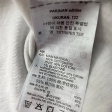 Load image into Gallery viewer, Girls Adidas, white &amp; black cotton t-shirt / top, light marks, FUC, size 6-7,  