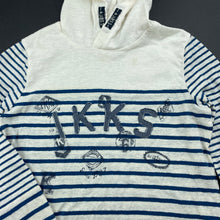 Load image into Gallery viewer, Boys IKKS, striped long sleeve hooded t-shirt / top, FUC, size 6,  