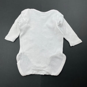 unisex Bonds, white cotton bodysuit / romper, GUC, size 0000,  