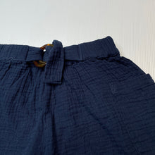 Load image into Gallery viewer, Girls Cotton On, navy crinkle cotton shorts, elasticated, GUC, size 7,  