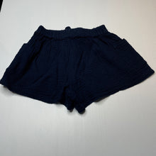 Load image into Gallery viewer, Girls Cotton On, navy crinkle cotton shorts, elasticated, GUC, size 7,  