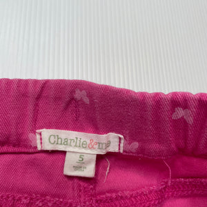 Girls Charlie & Me, pink stretch cotton skirt, adjustable, L: 25.5cm, FUC, size 5,  