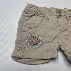 Girls Target, embroidered stretch cotton shorts, adjustable, EUC, size 2,  