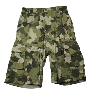 Boys L&D, khaki camo print cotton cargo shorts, W: 32.5cm across, EUC, size 10,  