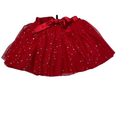 Girls Love 2 Dance, lined red tulle skirt, elasticated, L: 27cm, GUC, size 6,  