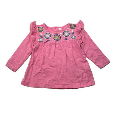 Girls Dymples, pink cotton long sleeve top, FUC, size 0,  