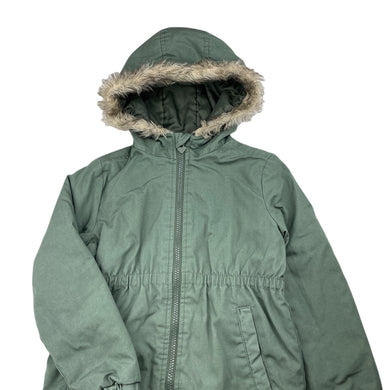 Girls Anko, khaki hooded jacket / coat, L: 46cm, FUC, size 6,  
