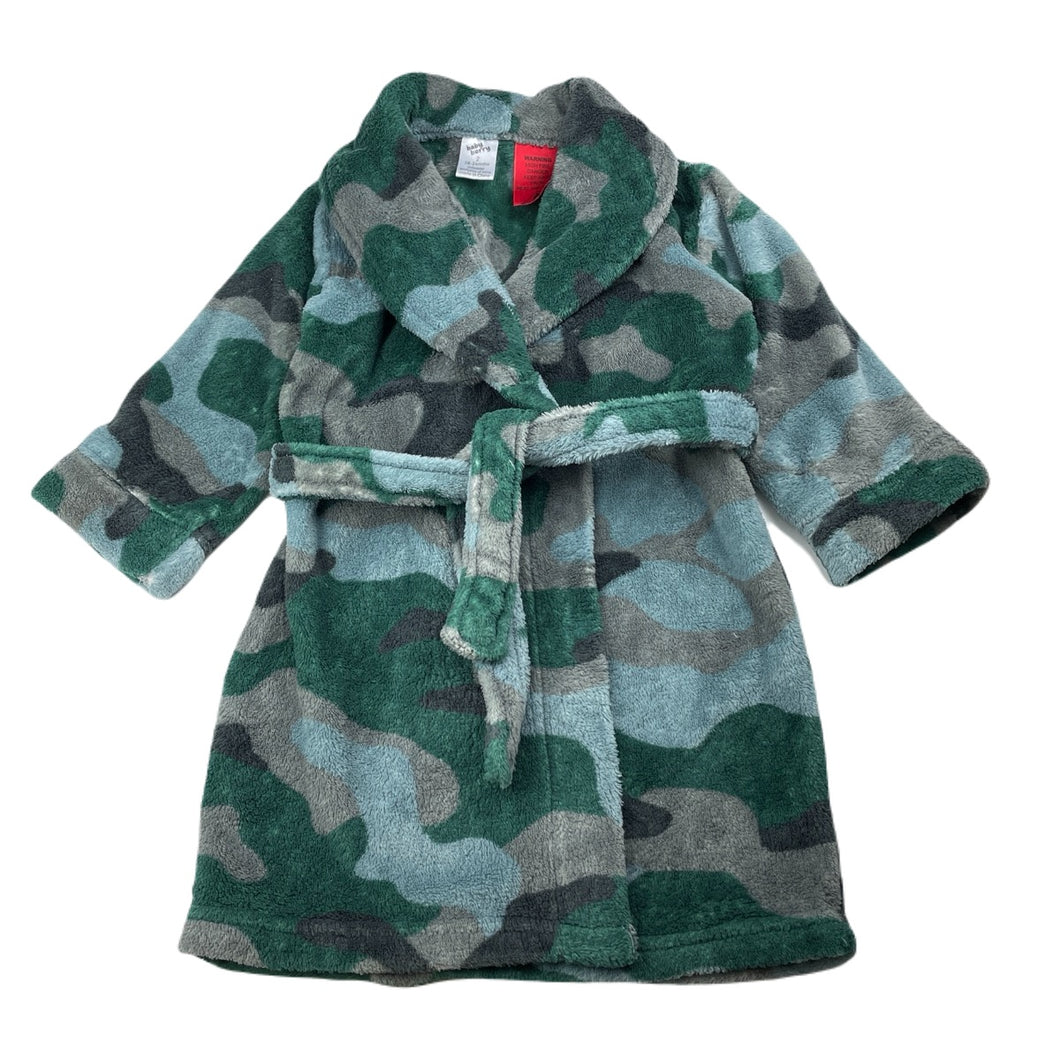 Boys Baby Berry, camo print fleece dressing gown / bath robe, EUC, size 2,  