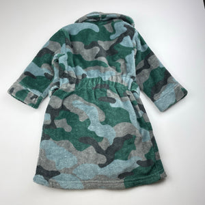 Boys Baby Berry, camo print fleece dressing gown / bath robe, EUC, size 2,  