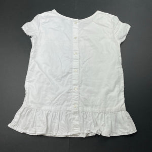 Girls Target, white cotton short sleeve top, GUC, size 7,  