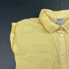 Load image into Gallery viewer, Girls Anko, yellow stripe lightweight cotton tie front top, GUC, size 6,  