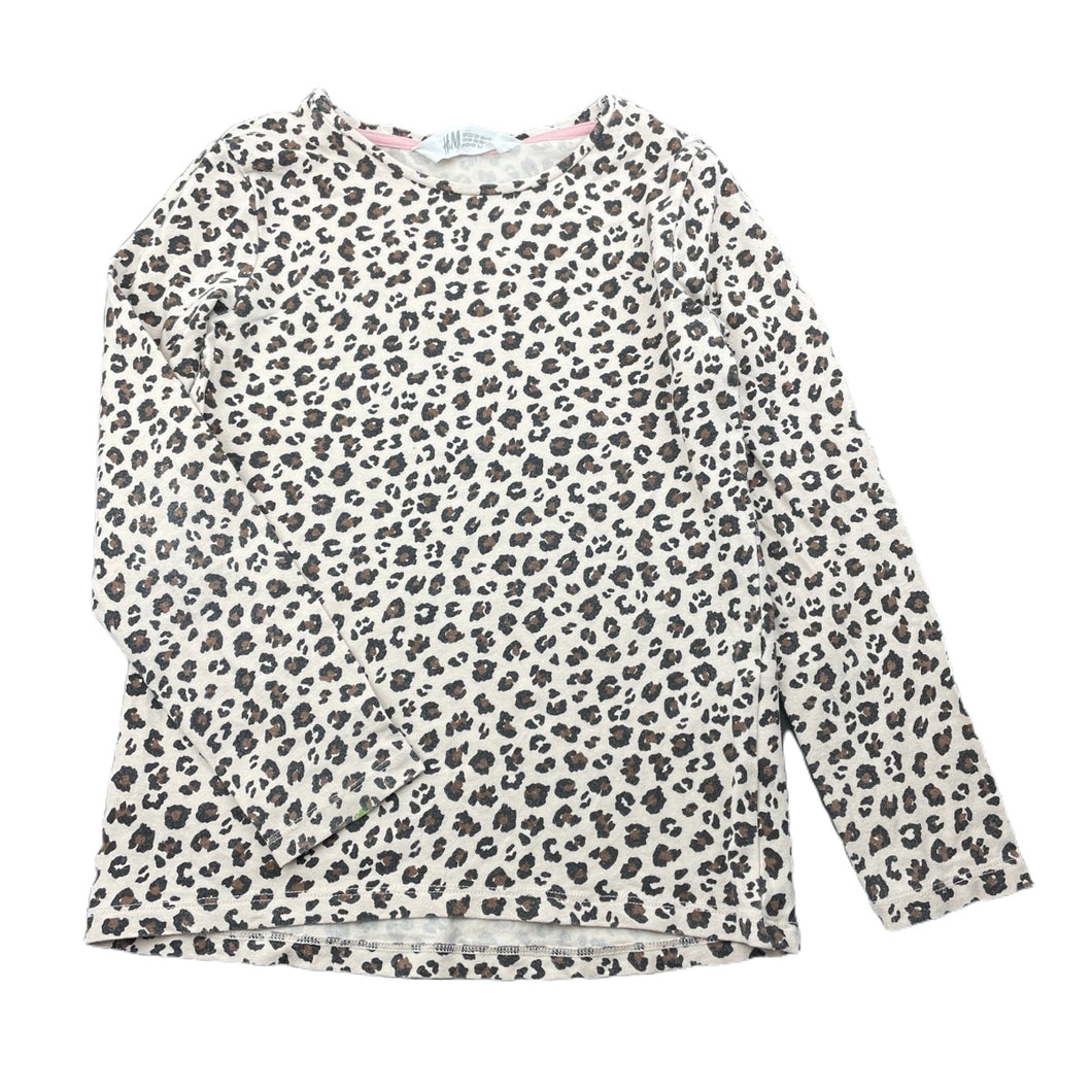 Girls H&M, stretchy leopard print long sleeve top, FUC, size 7-8,  