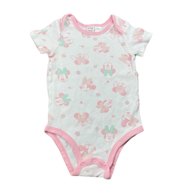Girls DIsney, Minnie Mouse cotton bodysuit / romper, GUC, size 1-2,  