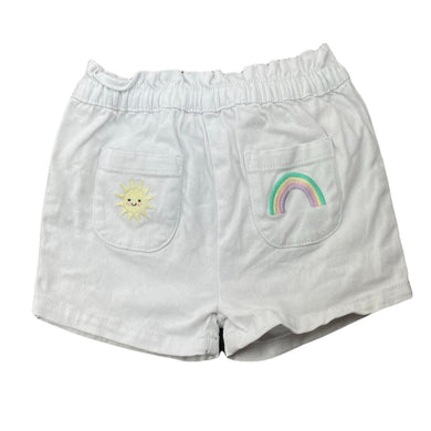 Girls Dymples, embroidered stretch cotton shorts, elasticated, GUC, size 2,  