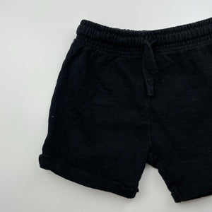 Boys Dymples, black organic cotton shorts, elasticated, GUC, size 1,  