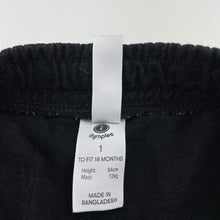 Load image into Gallery viewer, Boys Dymples, black organic cotton shorts, elasticated, GUC, size 1,  