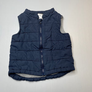 Boys Tiny Little Wonders, cotton lined navy vest, EUC, size 1,  