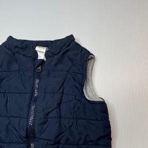 Boys Tiny Little Wonders, cotton lined navy vest, EUC, size 1,  