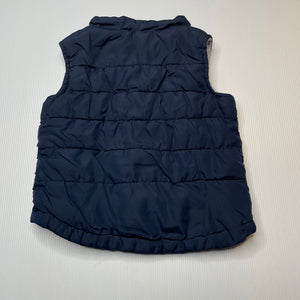 Boys Tiny Little Wonders, cotton lined navy vest, EUC, size 1,  