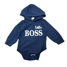 Load image into Gallery viewer, Boys blue, hooded bodysuit / romper, GUC, size 0,  