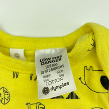 Load image into Gallery viewer, unisex Dymples, yellow cotton romper, EUC, size 000,  