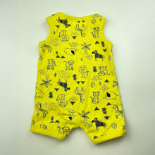 Load image into Gallery viewer, unisex Dymples, yellow cotton romper, EUC, size 000,  