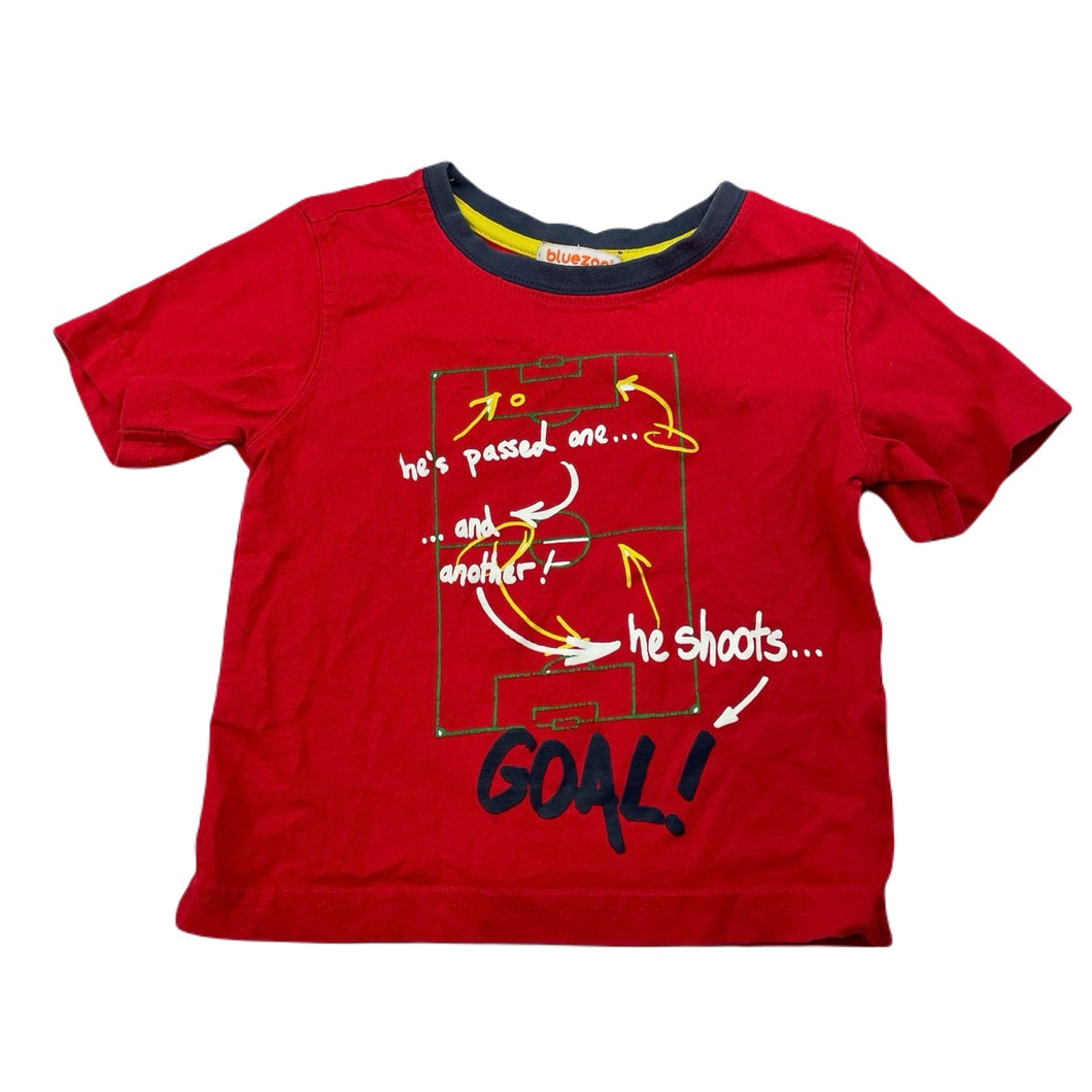 Boys Bluezoo, red cotton t-shirt / top, GUC, size 2,  