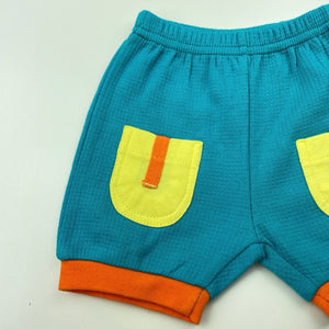 unisex Baby Baby, colourful cotton shorts, elasticated, EUC, size 000,  