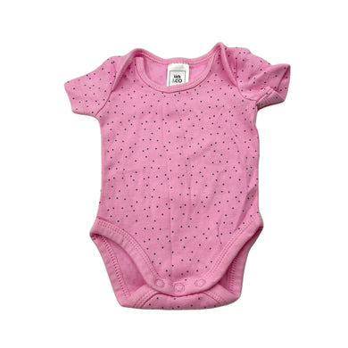 Girls Kids & Co, pink cotton bodysuit / romper, EUC, size 0000,  