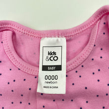 Load image into Gallery viewer, Girls Kids &amp; Co, pink cotton bodysuit / romper, EUC, size 0000,  