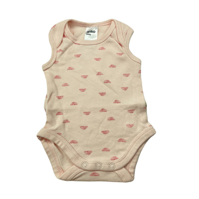 Girls Anko, soft organic cotton bodysuit / romper, EUC, size 0000,  