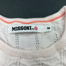 Load image into Gallery viewer, Girls MISSONI, pale pink knitted cotton vest / sweater, EUC, size 6,  