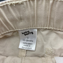 Load image into Gallery viewer, Boys Baby Berry, lightweight cotton shorts, elasticated, FUC, size 1,  