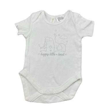 unisex Dymples, white cotton bodysuit / romper, EUC, size 0000,  