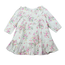 Load image into Gallery viewer, Girls Bebe by Minihaha, lined lightweight floral cotton dress, light marks, FUC, size 1, L: 43cm