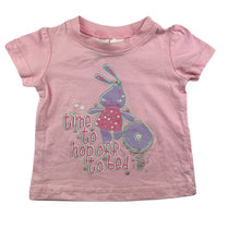 Load image into Gallery viewer, Tiny Little Wonders pink cotton pyjama top / t-shirt, size 00, Pre-loved