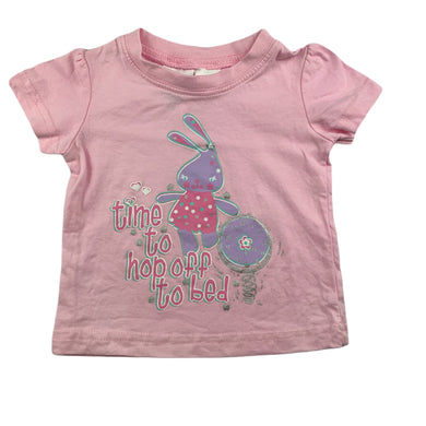 Tiny Little Wonders pink cotton pyjama top / t-shirt, size 00, Pre-loved